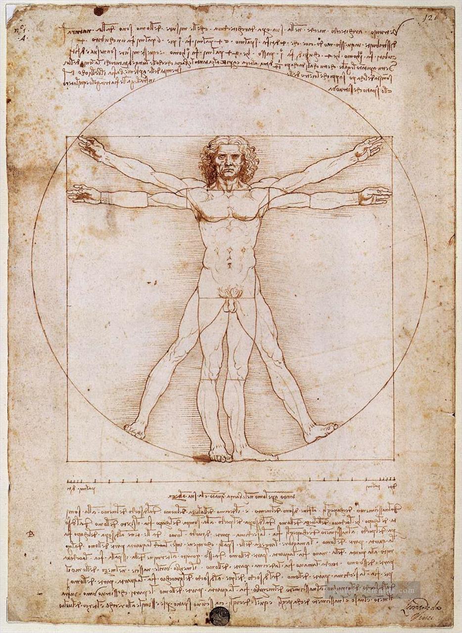 Der vitruvianische Mensch von Leonardo da Vinci Ölgemälde